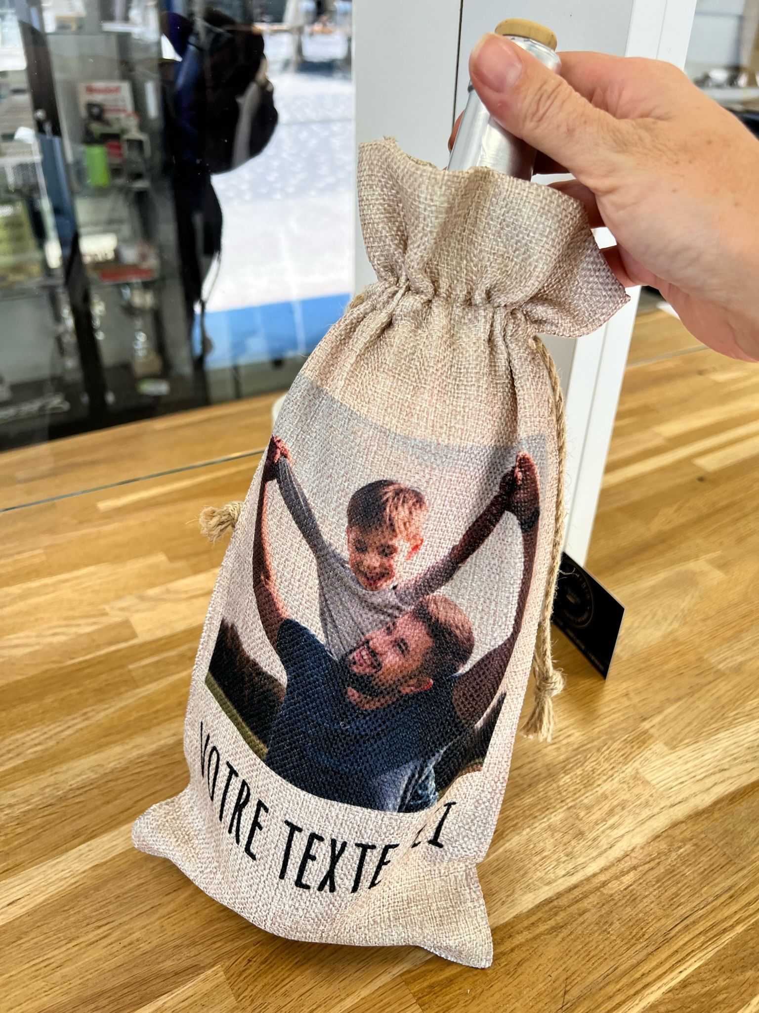 Pochette pour bouteille photo/texte