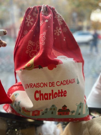 Hotte de noël personnalisée prénom